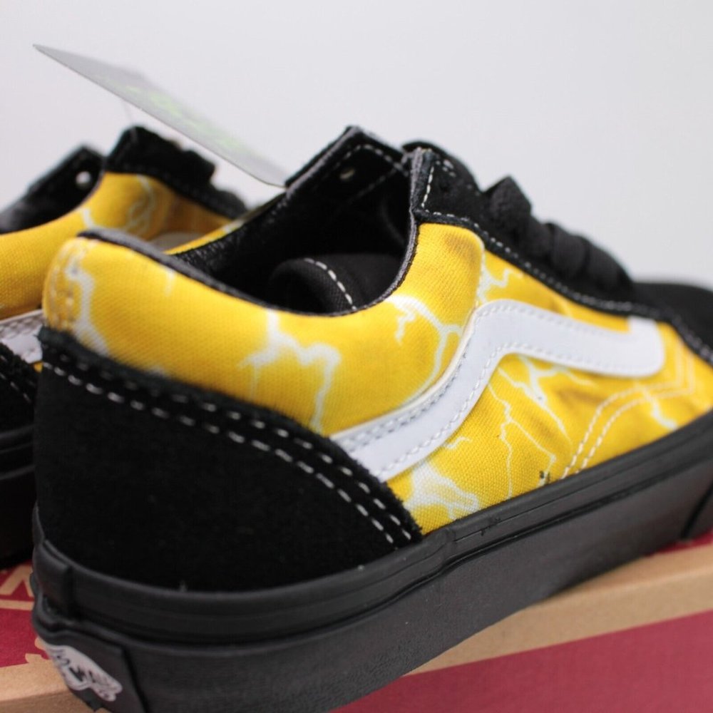 Vans Kids' Preschool Old Skool Shoes Black Yellow Glow in the Dark Select Size - Picture 10 of 11